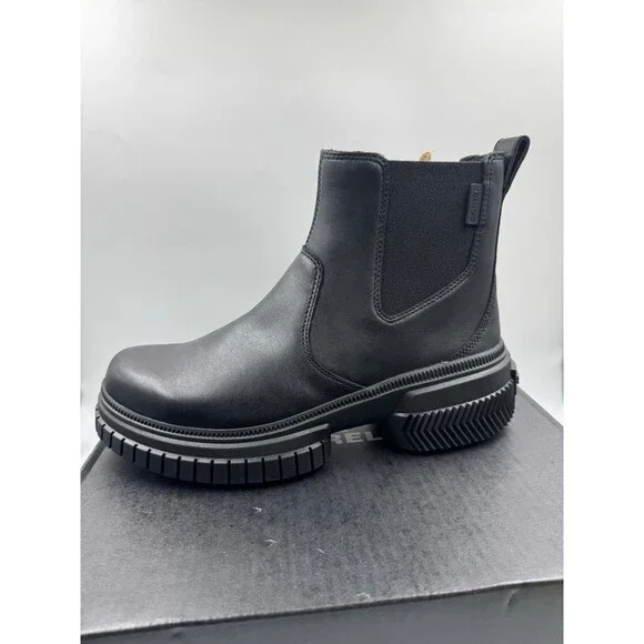 Sorel Women’s Boots ONA AVE Chelsea Chunky Boot Waterproof Sz 9 Black/Black New - Picture 10 of 16